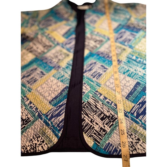 Alfred Dunner Jacket Blazer Blue Yellow Quilted Cottagecore Cabincore Plus 18 - Picture 10 of 12